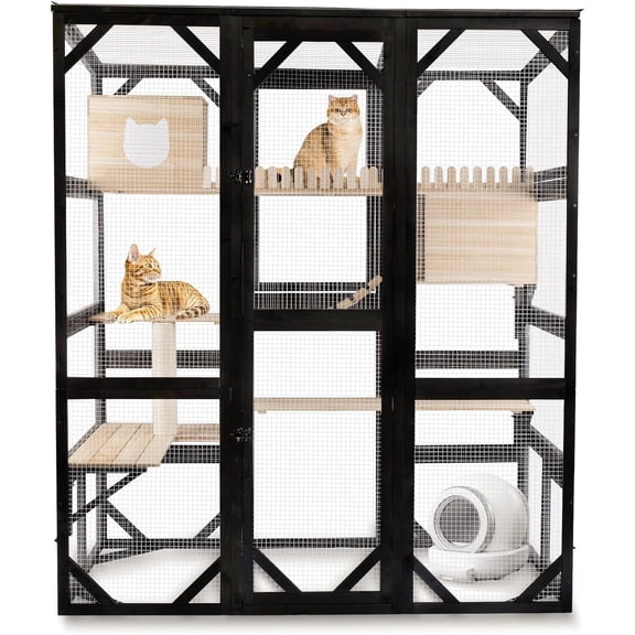 Catio Outdoor Cat Enclosure Large Walk in Cat House for Mulitiple Cats