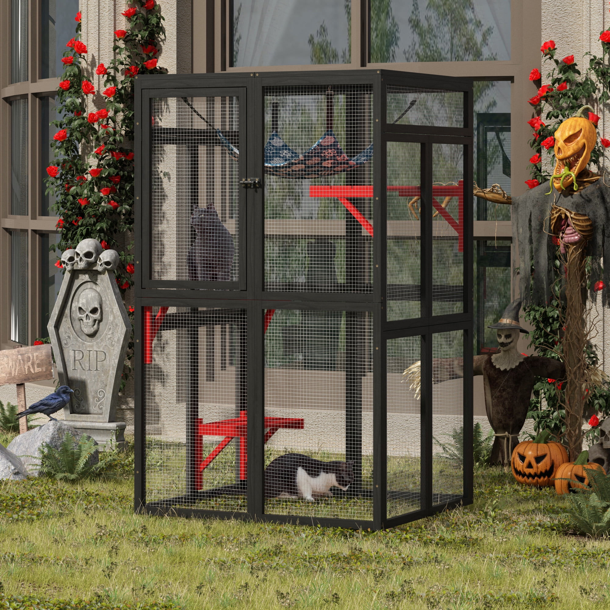 Catio Outdoor Cat Enclosure, Outdoor Cat House Cage Window Access