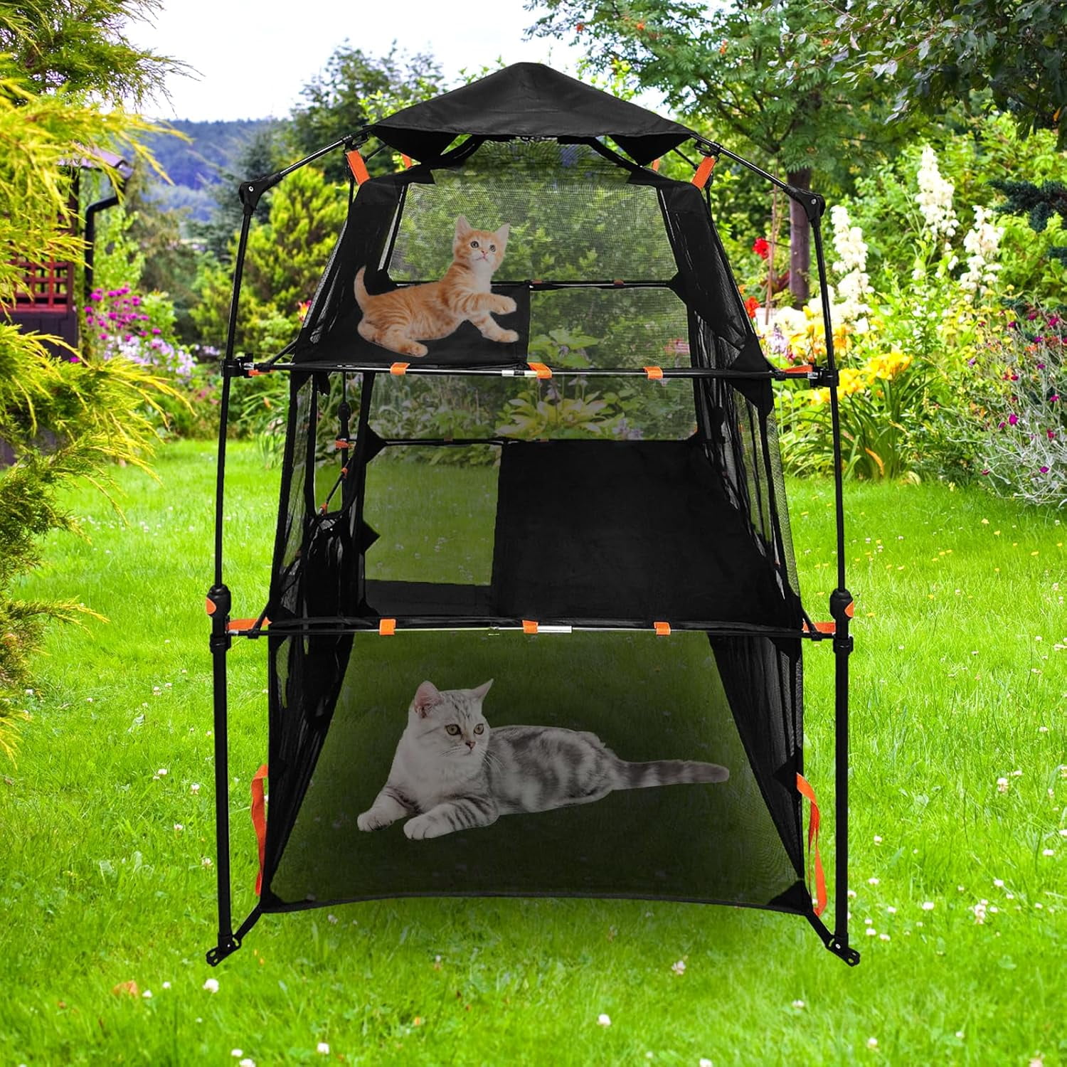 Outdoor Cat Tent With Tunnel Cat Enclosure Outdoor KDAWHWWA Cat