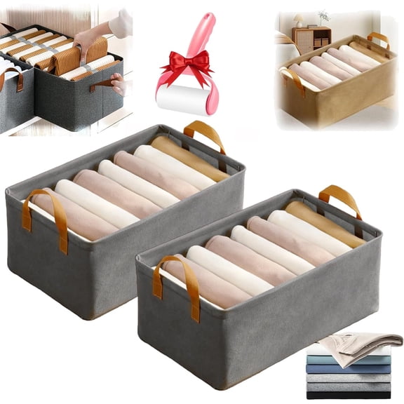 Cation Multi-Functional Folding Wardrobe, Pickelect Storage Boxes, Drawer Type Wardrobe Storage Box, with Handle,Bedding/Toys (B 2pcs)