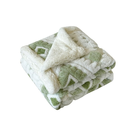 Cationic Hollow Taffeta Lambswool Blanket, Warm Nap Double Layer Office Cover, Soft Flannel, Multipurpose for Cozy Winter Nights, Easy Care and Maintenance