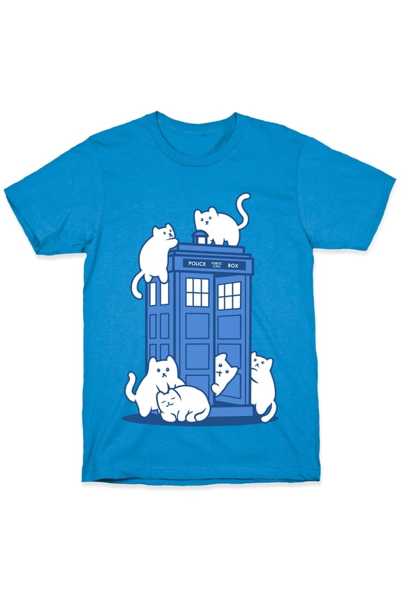 Catipose and the Tardis Tee Shirt Sweatshirt Hoodie