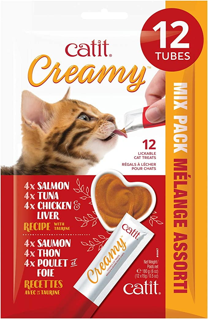 Catit Creamy Lickable Cat Treat Healthy Cat Treat Assortment 12 Pack Walmart