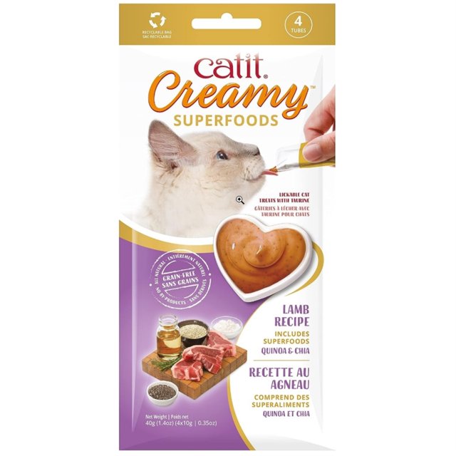 Catit Creamy Superfood Lickable Lamb, Quinoa and Chia Cat Treat