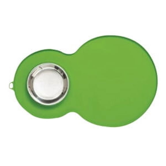 Catit Peanut Shape Cat Placemat, Green, 17.5 x 11.4