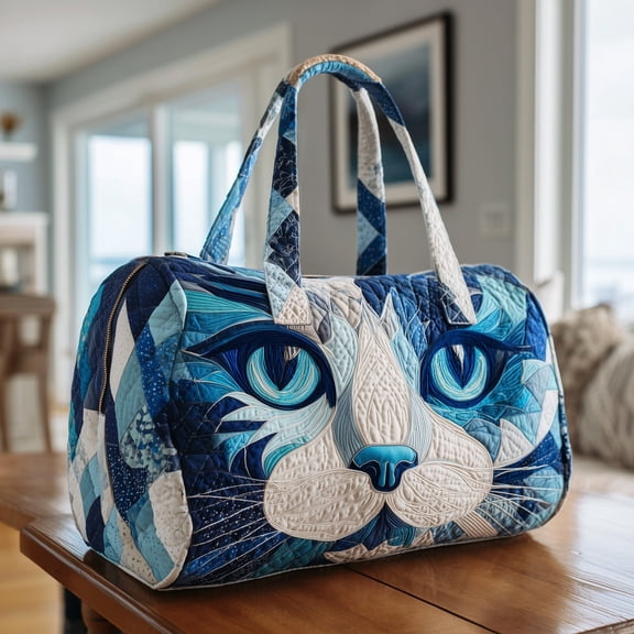 Catitude Quilted Duffle Bag with Adjustable Strap,Travel Weekender Bag