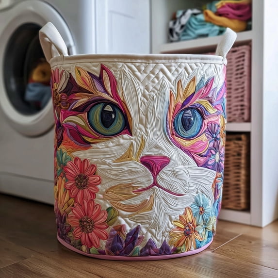 Catitude Quilted Laundry Basket, Storage Bin Laundry Basket Fabric ...