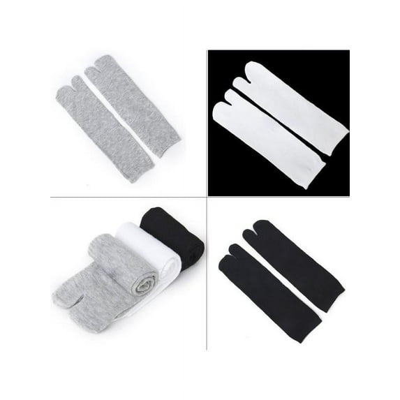 Catlerio 3 Pairs Unisex Japanese Kimono Flip Flop Sandal Split Toe Tabi Ninja Geta Socks
