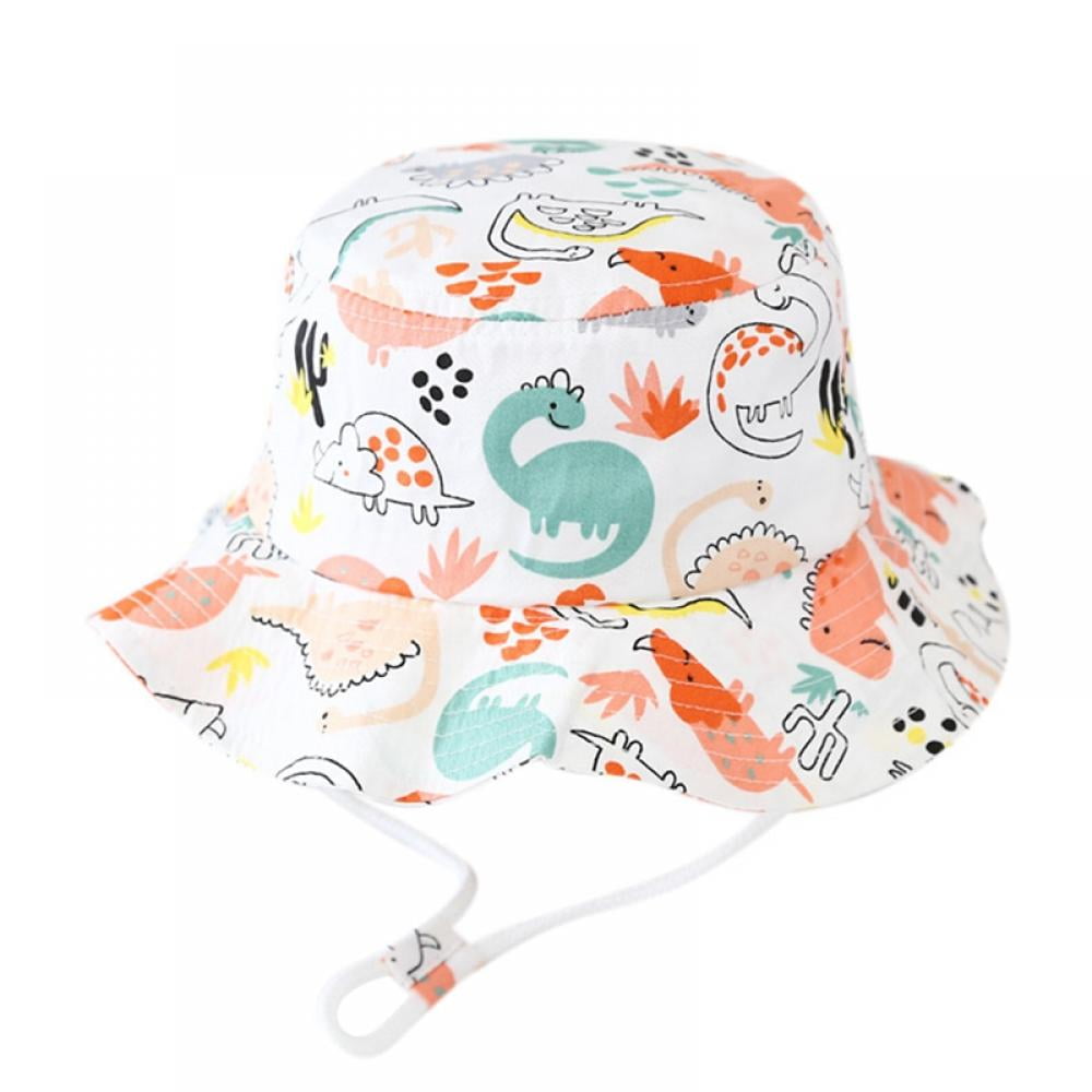 Summer Baby Bucket Hat Double-sided Beach Sun Hats Breathable Cartoon
