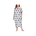 thumbnail image 1 of Catlerio Plus Size Casual Nights Women's Square Neck Short Sleeve Lace Floral Nightgown, 1 of 5