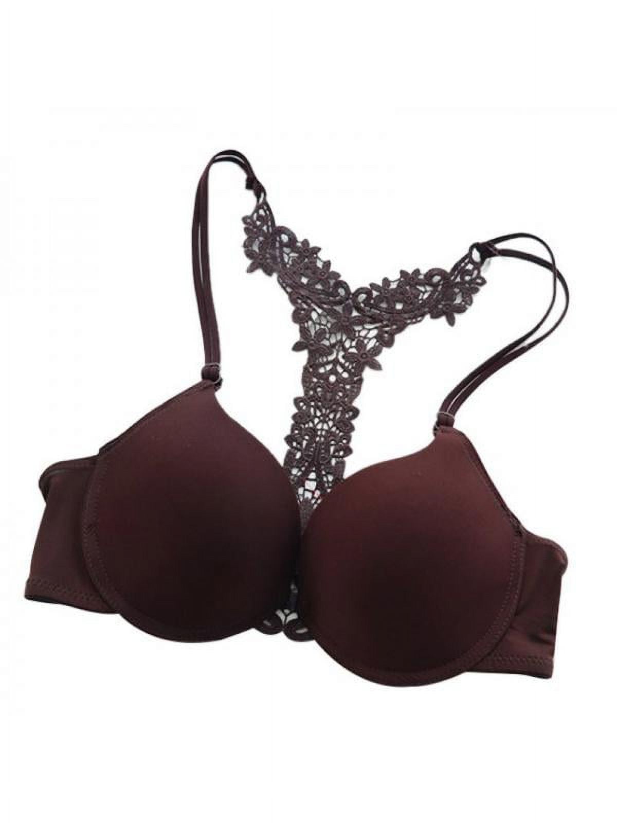 Catlerio Women's Floral Front Closure Push Up Bra Underwire 3/4 Cup ...