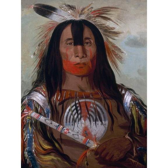Catlin Buffalo Bulls Back Fat Blood Native American Portrait Extra Large Art Print Wall Mural Poster Premium XL