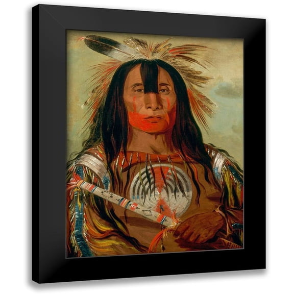 Catlin, George 15x18 Black Modern Framed Museum Art Print Titled - Buffalo Bulls Back Fat