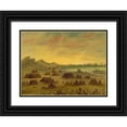 thumbnail image 1 of Catlin, George 24x19 Black Ornate Wood Framed with Double Matting Museum Art Print Titled - An Apachee Village, 1855-1869, 1 of 4