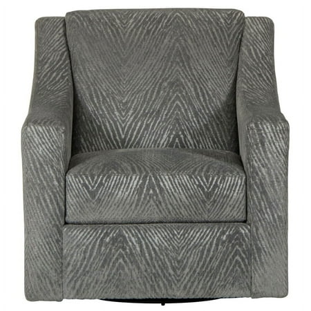 Catnapper Jefferson Swivel Accent Chair in Gray Polyester Fabric