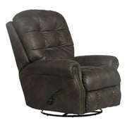 Catnapper Marge Swivel Glider Recliner in Gray Polyester Fabric