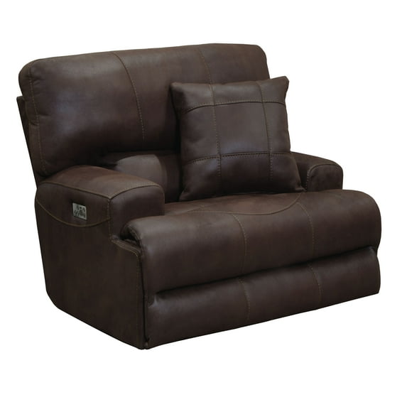 Catnapper Monaco Power Headrest Power Lay Flat Recliner in Dark Chocolate