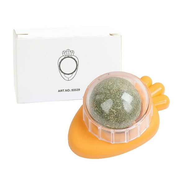 Catnip Ball Cat Toy For Cats Licking, Safe Healthy Chew Toys, Teeth Cleaning & Dental Care, 360° Rotation Wall Sticking, Promote Digestion & Fresh Breath