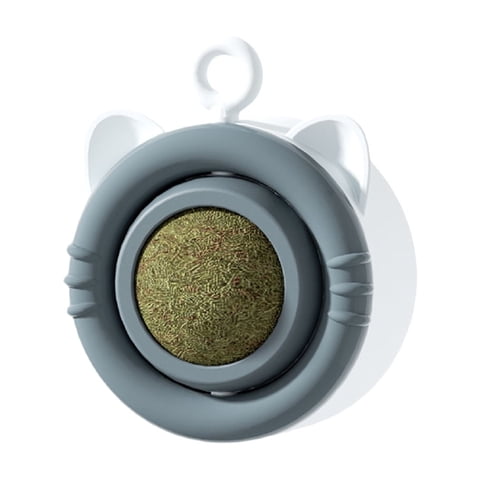 Catnip Ball Toy for Cats, Wall-Mounted Rotating Bite Molar Chew Toy, Interactive Self-Entertaining Puzzle Ball for Indoor Cats to Relieve Boredom