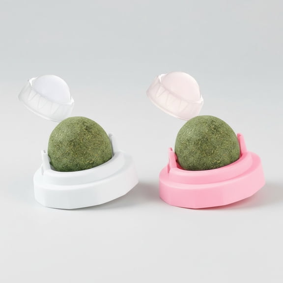 Catnip Ball Wall Toy for Cats Rotating Edible Catnip Balls for Indoor Cats Teeth Cleaning Teething Chew Toy Interactive Kitten Toy Multiple Styles Available