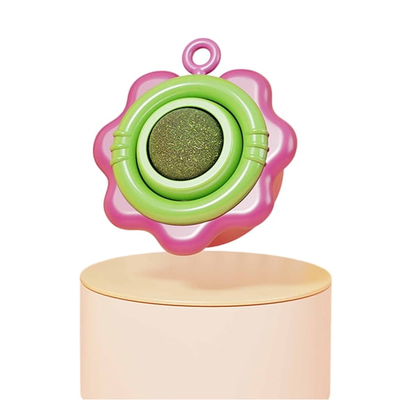 Catnip & Cat Grass Licking Balls, Flower-Shaped interactive Self-Entertainment toys, Durable Pet Playthings for Kittens and Adult Cats, with Hanging Loop for Wall, Floor Or Cage