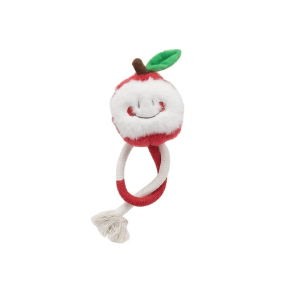 Catnip Cat Toy for Indoor Cats, Apple Shaped Plush Rope Ball with Pom-Pom Tail, Interactive Chewing Teething Dental Care Toy for Kittens, Durable Polyester Pet Play Gift