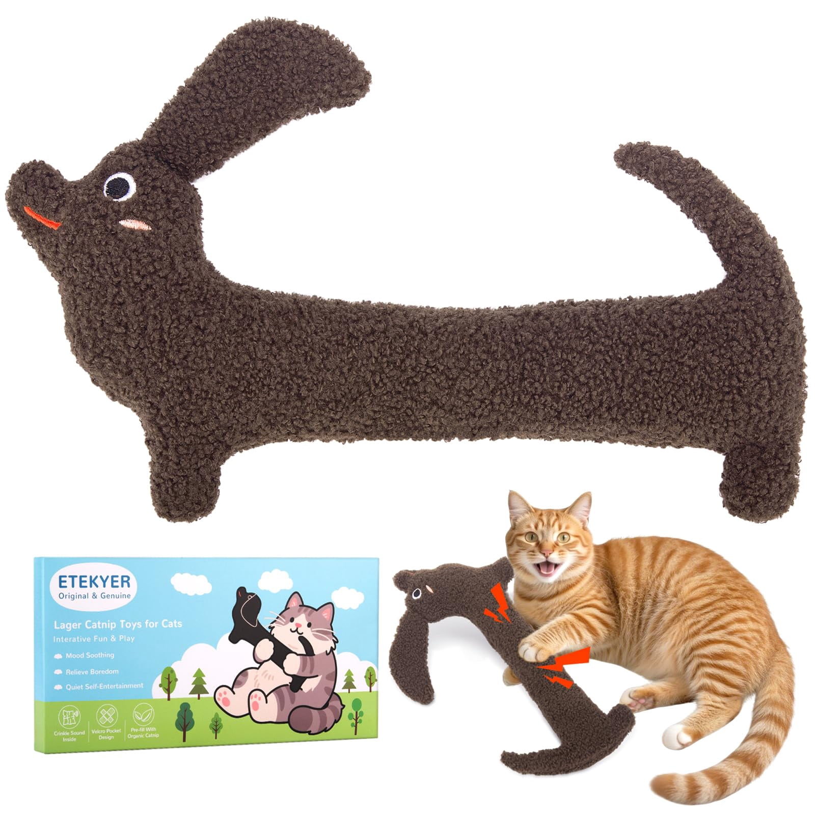 Catnip Cat Toys, 5 Pack, Plush Cat Nip Toys for Indoor Kitten Kitty, Interactive Cat Kicker Chew Safe Teeth Cleaning Toys, Fun Vegetable Shape