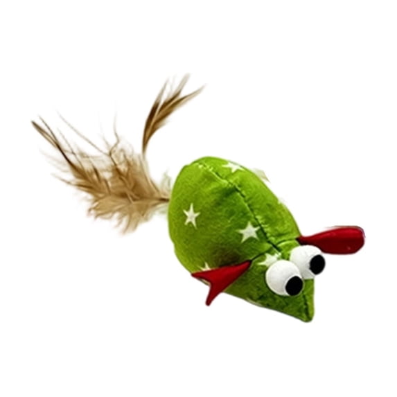 Catnip Cat Toys,Interactive Mouse-Shaped Cat Toys for Indoor Entertainment Daily Boredom Relief,Soft Cat Chew Toy & Kitten Teething Toys with String Tails,Green