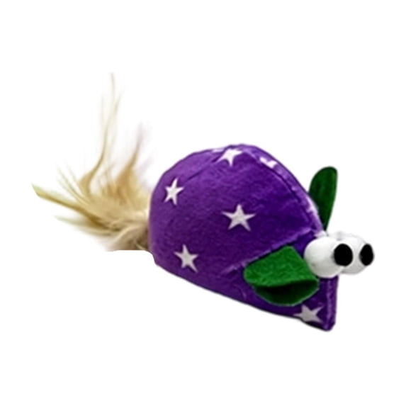 Catnip Cat Toys,Interactive Mouse-Shaped Cat Toys for Indoor Entertainment Daily Boredom Relief,Soft Cat Chew Toy & Kitten Teething Toys with String Tails,Purple