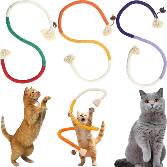 Catnip Chew Rope Toy – Natural, Safe Tooth Cleaner for Indoor Cats, Catnip Chew Toy, Soft Plush Teething Toys with Catnips Scent, Interactive Chew & Kicker Toy for Kittens
