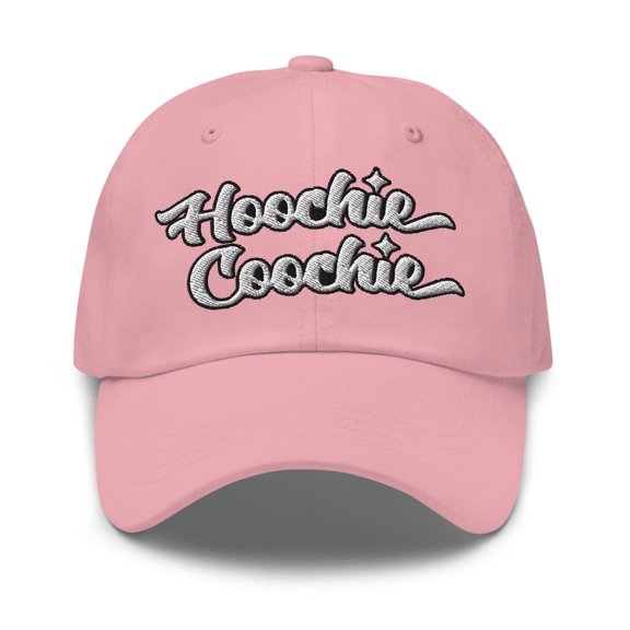 Catnip Clipart | Hoochie Coochie | Funny and Trendy Dad hat, Green Camo/Pink Colors (Pink)