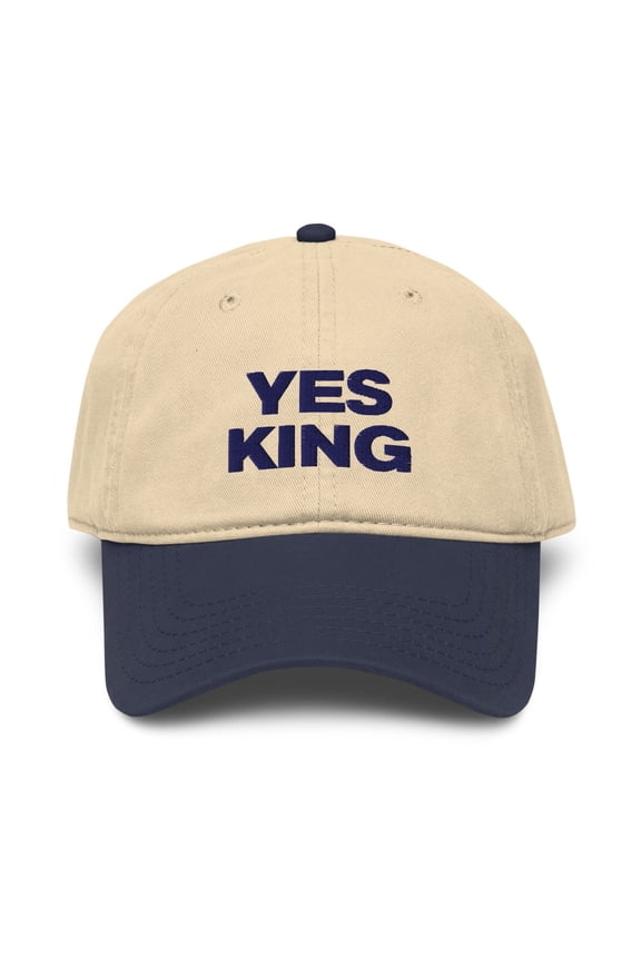 | Yes King | Casual, Funny, and Trendy Adjustable Embroidered Two-Tone Baseball Cap