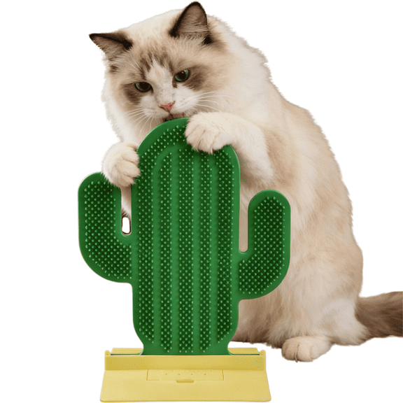 Catnip Feeder - Cat Face Scratcher Wall Corner Massage Comb for Indoor Cats Self Grooming Brush(no ball)