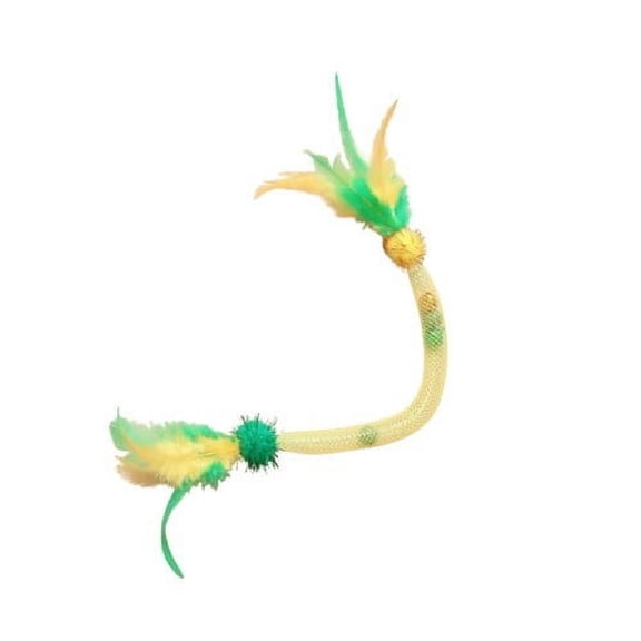Catnip-Filled Elastic Rope Cat Toys, Interactive Feather Kicker Wand for Indoor Cats, Durable Bungee Toy with Crinkle for Hunting & Pouncing, Self-Play Kitten Toys