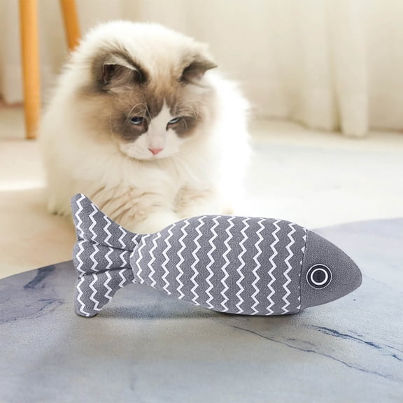 Catnip Fish Plush Toy Set for Cats - Soft Linen Chewable Doll for Biting, Scratching, and Active Playtime, Perfect for Indoor Mental Stimulation C