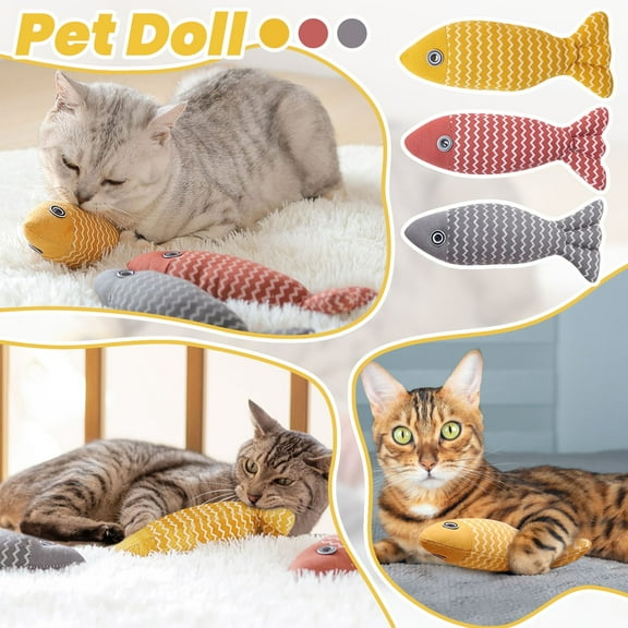 Catnip Fish Toy for Cats, Realistic Design for Self-Play and Teeth Grinding, Ideal for Boredom Relief and Christmas Presents-Gray