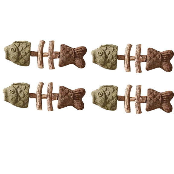 Catnip Fishbone Chew Toy,Silvervine Dental Health Treat,Natural Interactive Cat Toys for Kittens,Dental Care,Boredom Relief,Fun,Interactive,Durable,Indoor,Portable,6-Pack