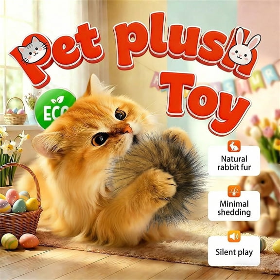 Catnip-Infused Faux Fur Balls for Indoor Felines, Soft Cat Toys for Play and Exercise, Encourages Hunting Behavior, Washable and Low-Shedding, Perfect for Multi-Cat Homes