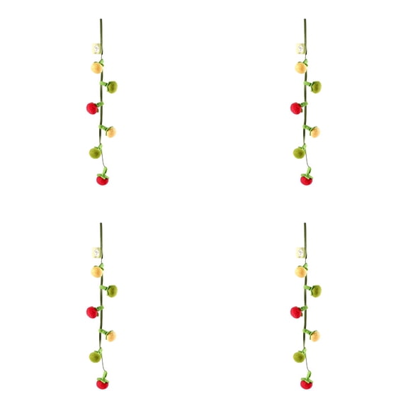 Catnip-Infused Hanging Cat Toy with Squeaky Fruit Shapes & Bells - Interactive Chew Kicker Toy with Spring for Indoor Cats, Mount on Window/Door for Play