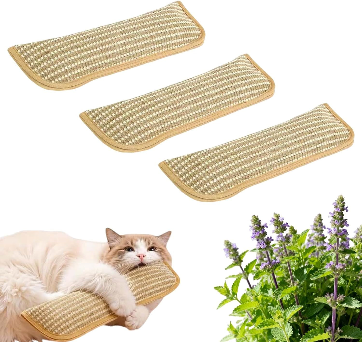 Catnip Kicker Pillow, Catnip Pillows For Cats, 13in Teeth Cleaning Catnips Pillows For Cats, Dual-Use Catnips Pillow For Play And Relaxation, Interactive Cat Nip Kicker Toys (3 pcs, 13.4 × 3.7in)