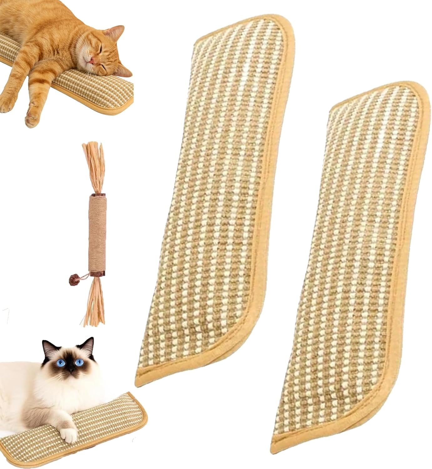 Catnip Kicker Pillow - Interactive Catnip Chew Toy with Sisal Scratching Pad, 1/2 Pack Catnip Toys for Indoor Cats, Teething & Play for Kittens & Cats