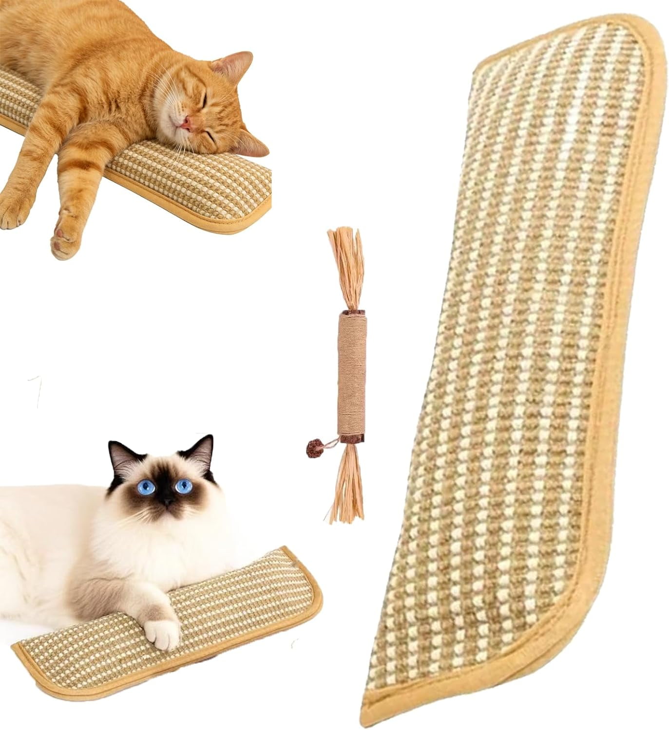 Catnip Kicker Pillow - Interactive Catnip Chew Toy with Sisal Scratching Pad, 1/2 Pack Catnip Toys for Indoor Cats, Teething & Play for Kittens & Cats