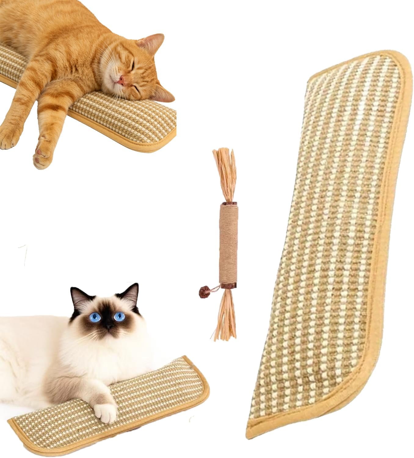 Catnip Kicker Pillow - Interactive Catnip Chew Toy with Sisal Scratching Pad, 1/2 Pack Catnip Toys for Indoor Cats, Teething & Play for Kittens & Cats