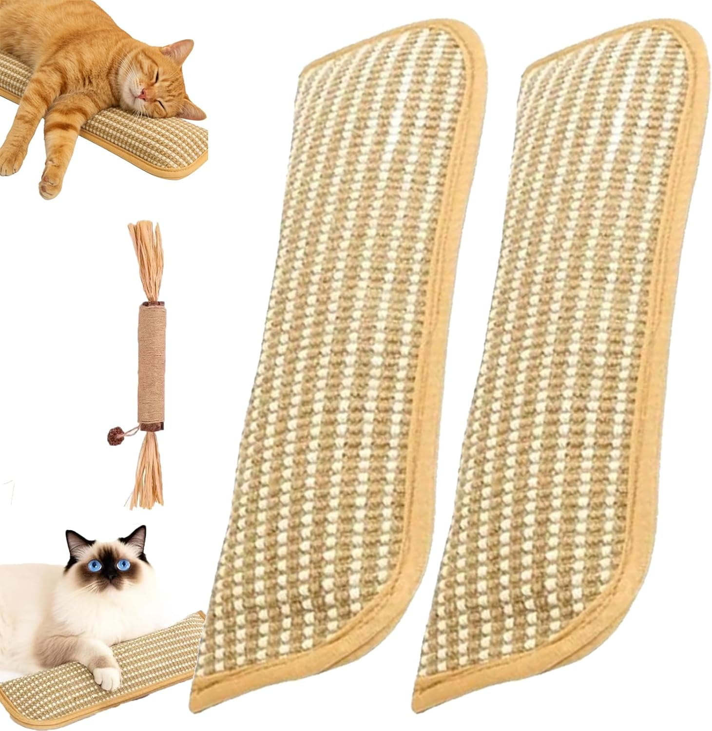 Catnip Kicker Pillow - Interactive Catnip Chew Toy with Sisal Scratching Pad, 1/2 Pack Catnip Toys for Indoor Cats, Teething & Play for Kittens & Cats