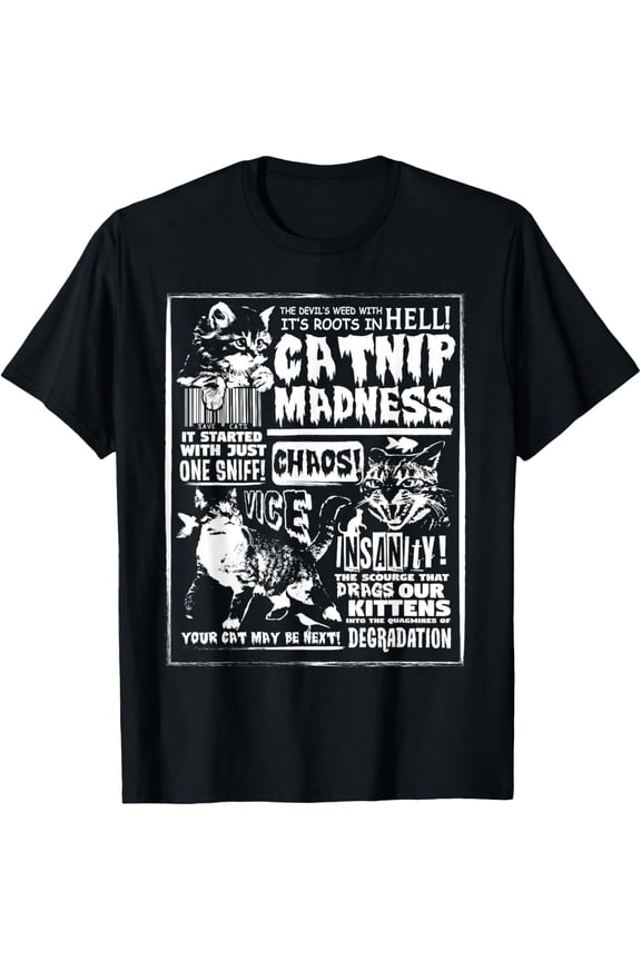 Catnip Madness Cute Kitten Cat Lover Gift for Cat Owners Mens T-Shirt