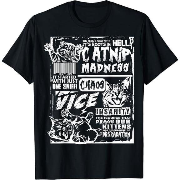 Catnip Madness Funny Cat Gifts For Cat Lover Cat Dad Cat Mom T-Shirt