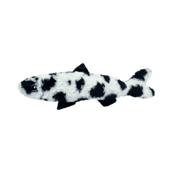 Catnip Rainbow Fish Cat Toy, Crinkle Paper Squeaky Woolen Yarn Kicker Toy for Indoor Cats Foraging and Chasing, Cow Pattern