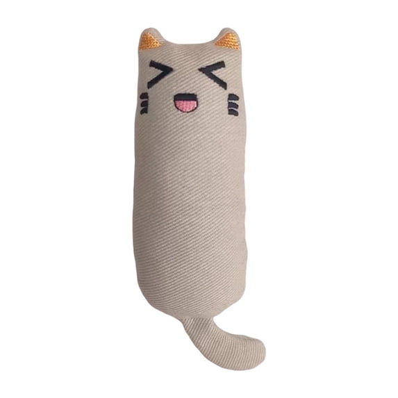 Catnip Toys,Cat Kitten Chew Kicker Interactive Natural Catnip Cotton Toys for Anxiety Relief Bored Crazy Gray