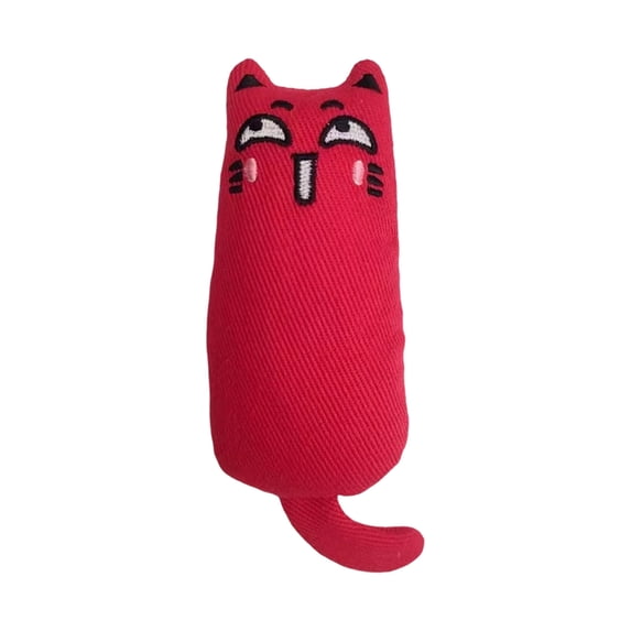 Catnip Toys,Cat Kitten Chew Kicker Interactive Natural Catnip Cotton Toys for Anxiety Relief Bored Crazy Red