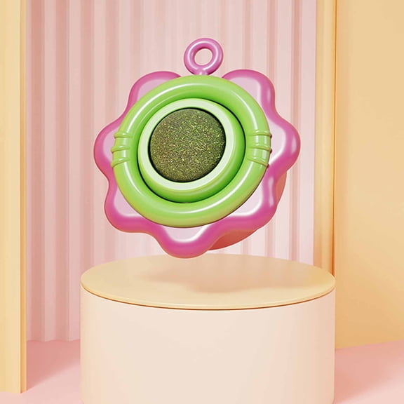 Catnip Toys, Cat Toys Silvervine Ball on Wall, 360Rotatable & Replaceable Kitten Chew Treat for Cleaning Teeth, Kitty Dental Lickable Snack Cat Mint for Indoor